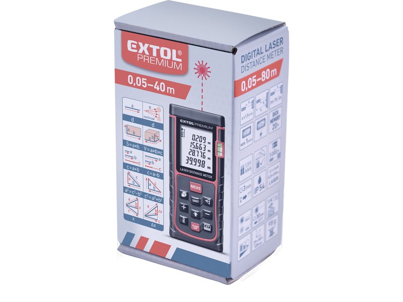 EXTOL PREMIUM 8820043 laserový digitální dálkoměr, 0,05-80m