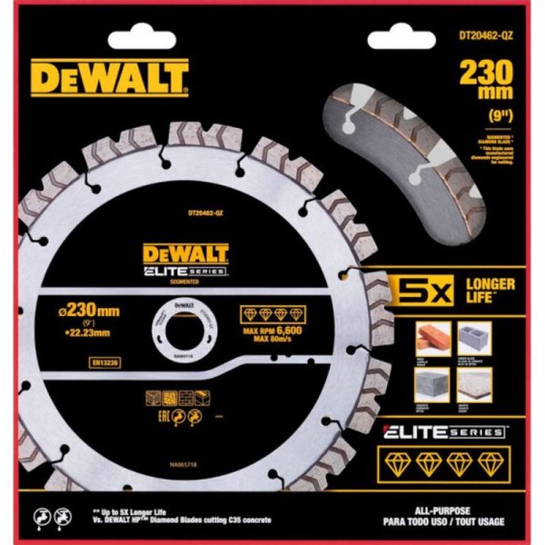 DeWALT DT20462 segmentový diamantový kotouč 230x22,2 ELITE SERIES univerzální použití