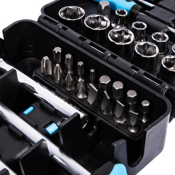 XTline XT078 sada šroubováků, mikro šroubováků, bitů a hlavic 44 dílů Obrázek