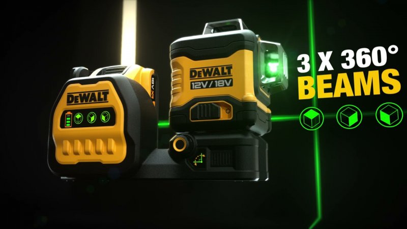 DeWALT DCE089D1G18 3x360 zelený laser (1x2Ah) Obrázek