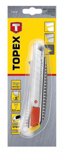 TOPEX 17B128 nůž odlamovací 18mm celokovový Obrázek