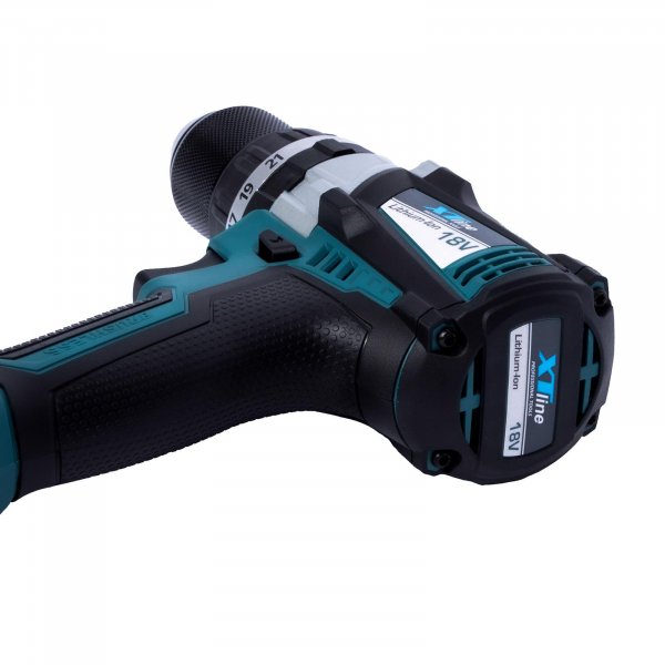 XTline XT102865E aku vrtačka příklepová 18V, 2x4,0Ah LiIon EVE, BRUSHLESS + kufr Obrázek