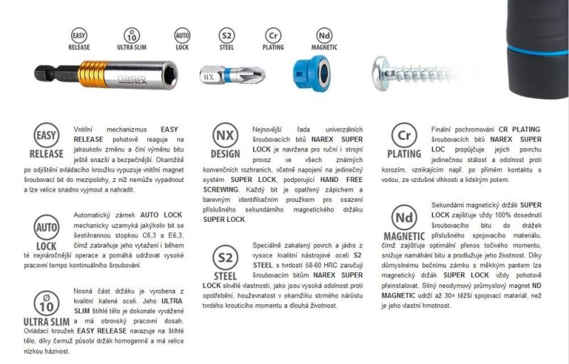 NAREX držák bitů SLIM 65404491 Obrázek