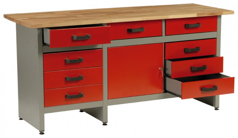 MARS 4805 dílenský pracovní stůl 9x zásuvka, 1x dvířka (5805) Obrázek