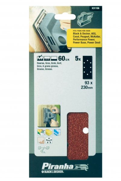 STANLEY STA31156 93x230mm K 60 brusný papír děrovaný, bal. 5ks