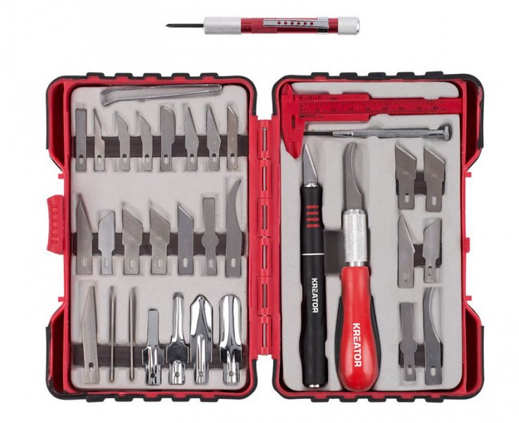 KREATOR KRT452002 sada výměnných modelářských a řezbářských nožíků 36ks Obrázek