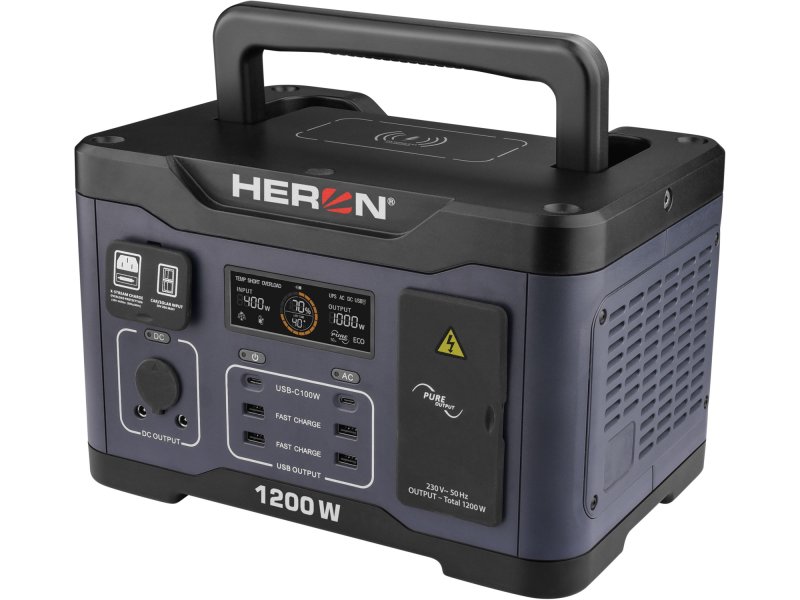 HERON 8896801 nabíjecí a napájecí aku stanice 1200 W, 921 Wh LiFePo4