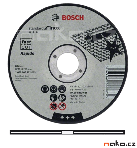 BOSCH 115x1mm řezný kotouč Standard for Inox 2608603169