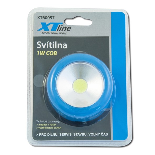 XTline XT60057 svítilna LED COB 1W s magnetem a háčkem