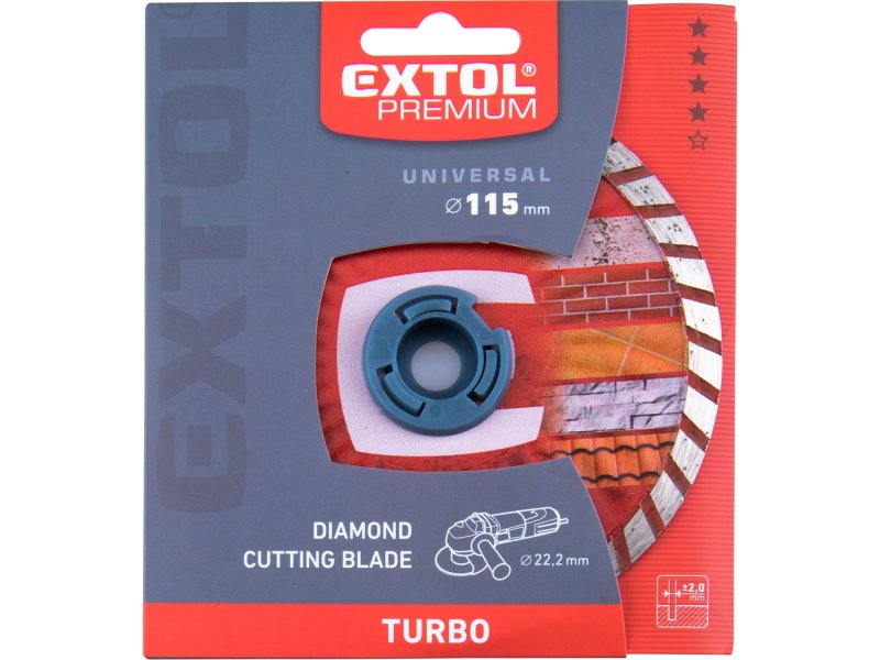 EXTOL PREMIUM 108751 kotouč diamantový řezný TURBO, 115x22,2mm Obrázek