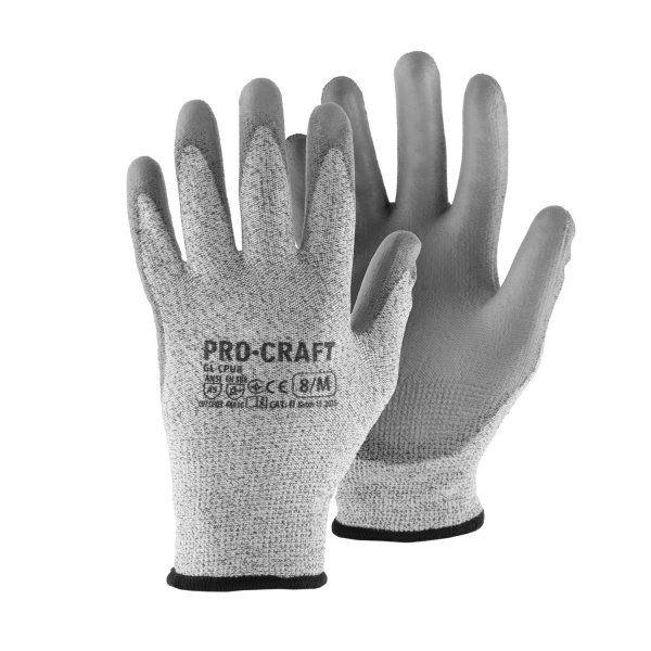 PROCRAFT GL-CPU10 pracovní rukavice polyuretanové odolné proti proříznutí vel. XL