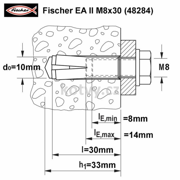 FISCHER EA II M 8x30 M8 ocelová kotva Obrázek