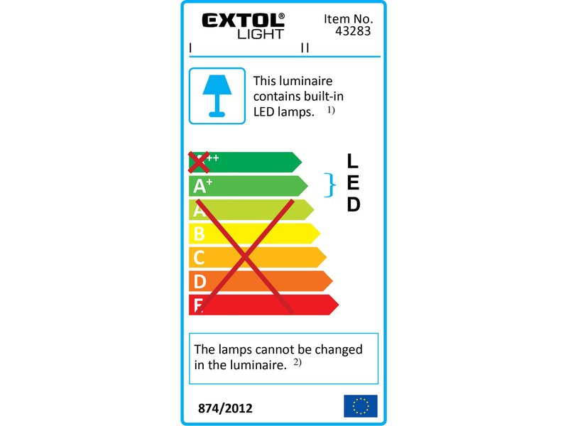 EXTOL LIGHT 43283 reflektor LED, 2x2400lm, se stojanem 175cm Obrázek