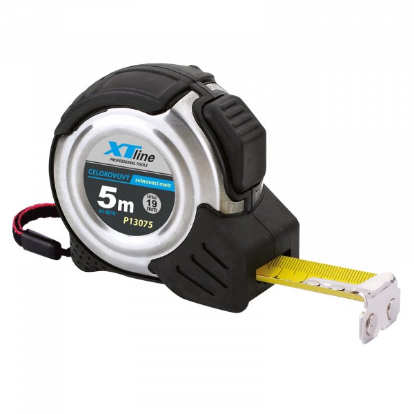XTline svinovací metr 5m kovový pogumovaný, magnetický 2xSTOP, P13075