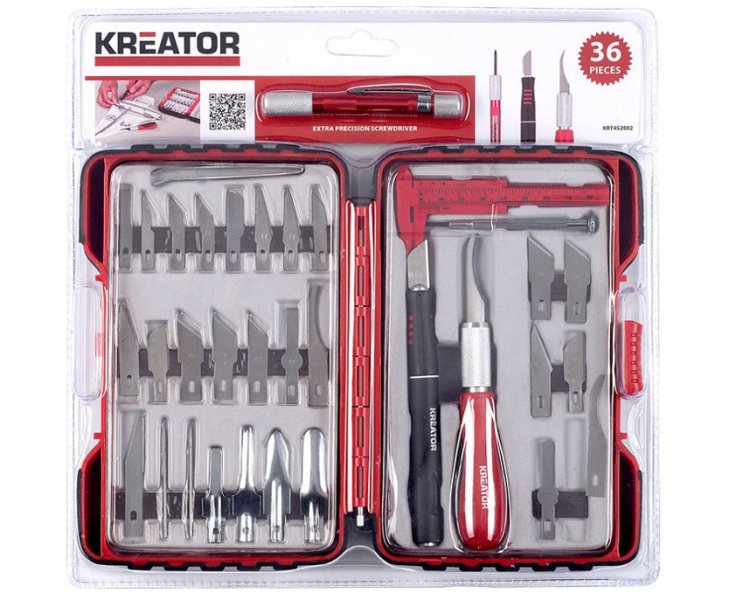 KREATOR KRT452002 sada výměnných modelářských a řezbářských nožíků 36ks Obrázek