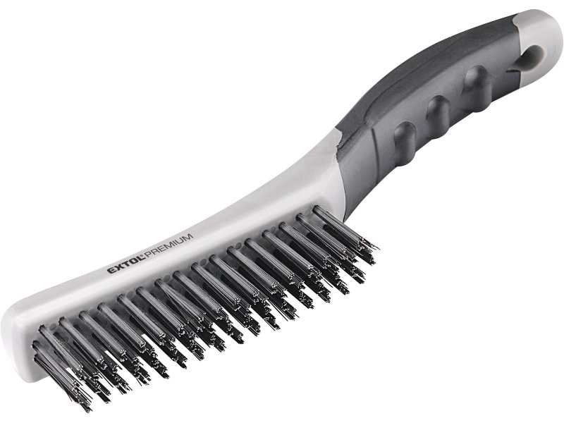 EXTOL PREMIUM 8803911 kartáč ocelový 4 řadý TPR rukojeť 250mm