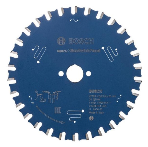 BOSCH 160x20mm Expert for Sandwich Panel (30Z)