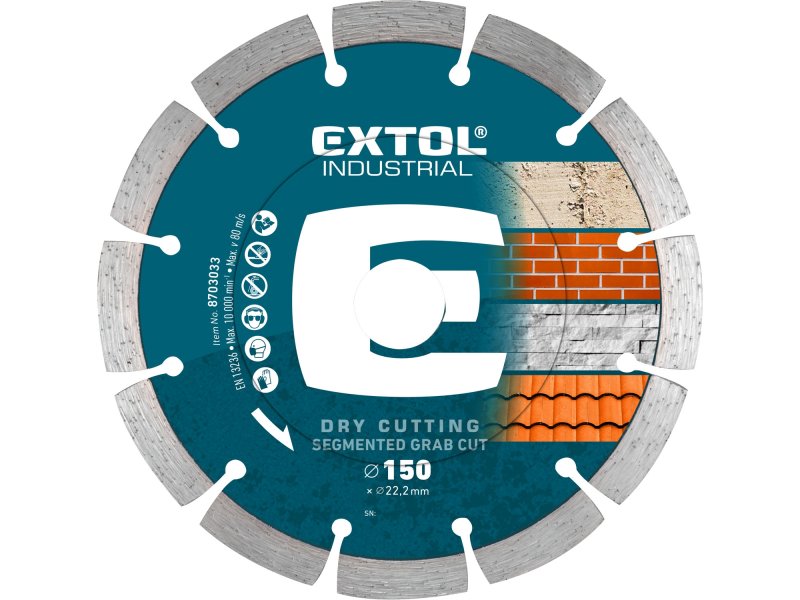 EXTOL INDUSTRIAL 8703033 kotouč diamantový řezný segmentový Grab Cut, 150x22,2mm Obrázek