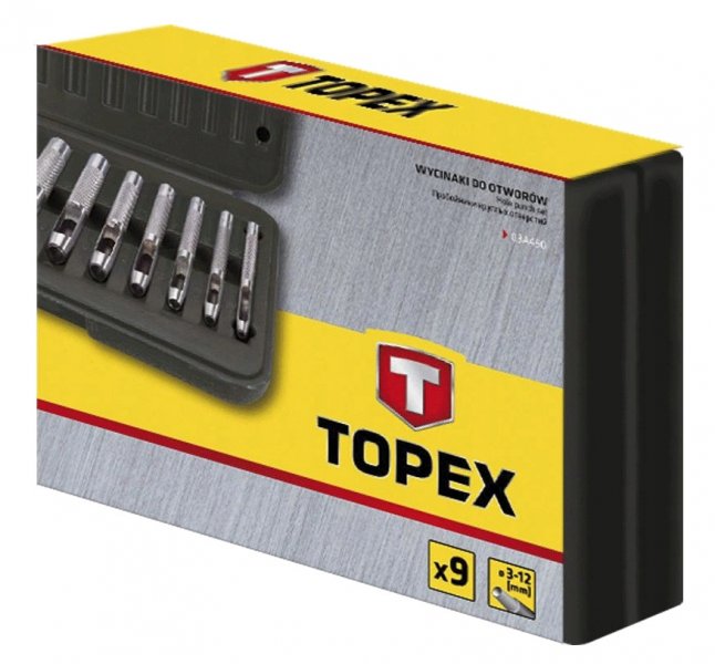 TOPEX 03A490 sada výsečníků 3-12mm v kazetě