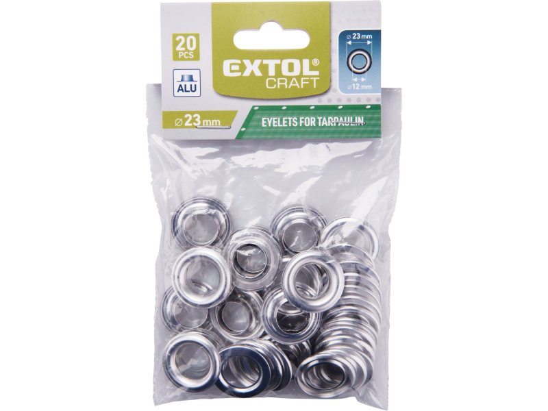 EXTOL PREMIUM oka hliníková pro plachty, průměr 23/12mm - 20ks Obrázek