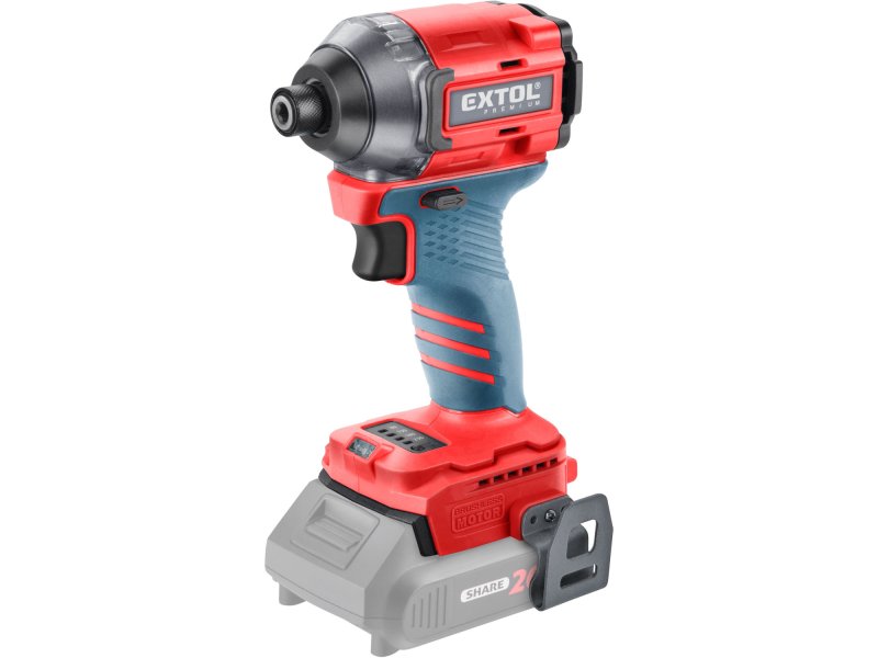 EXTOL PREMIUM 8891815 aku rázový utahovák 1/4" bezuhlíkový SHARE20V 20V LiIon, bez aku