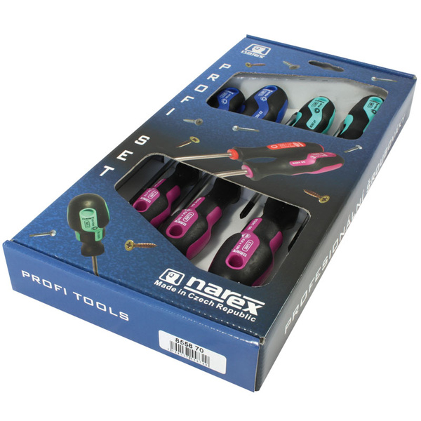 NAREX 8558 70 sada šroubováků S LINE PROFI (3xPL, 2xPH, 2xPZ)