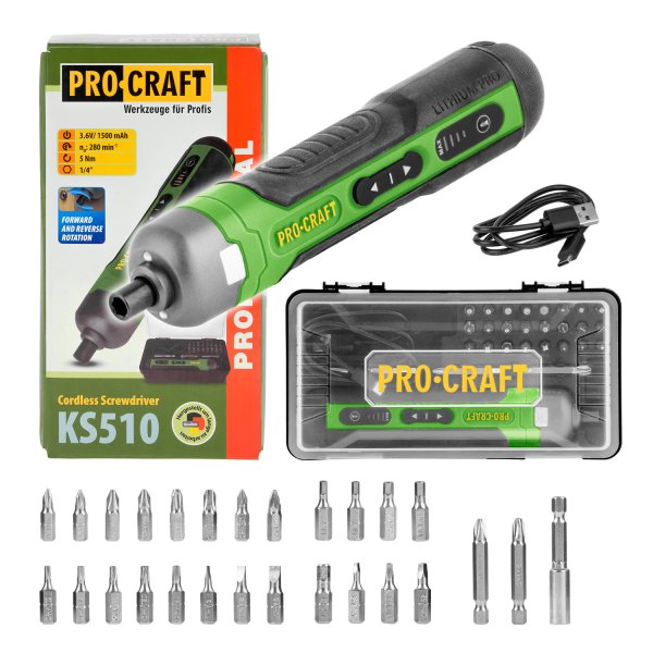 PROCRAFT KS510 aku šroubovák 3,6V/1,5Ah