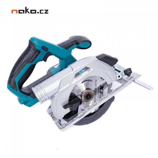 XTline XT102845-1B5B bezuhlíková aku kotoučová pila 165mm 18V LiIon 5Ah v kufru Obrázek