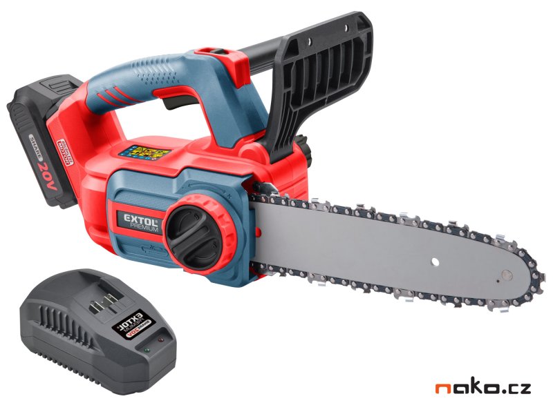EXTOL PREMIUM 8895740 aku řetězová pila 30cm, GARDEN 20V LiIon, 2Ah