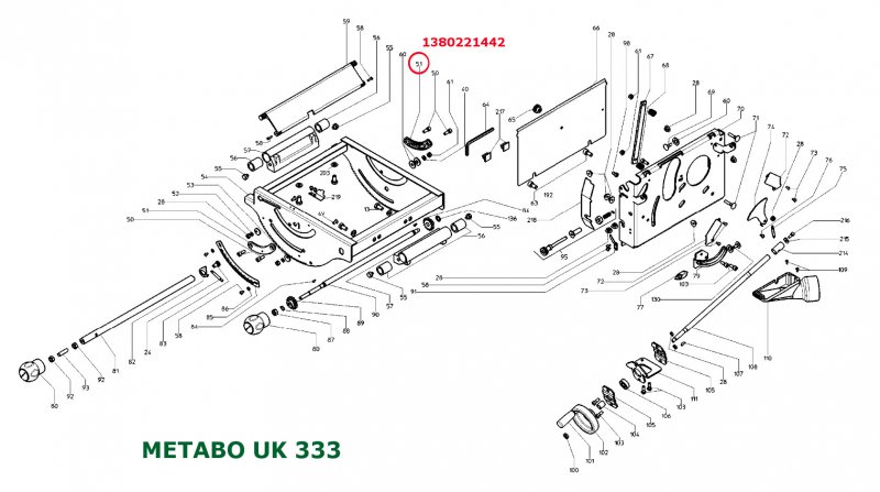 METABO 1380221442 závěs sklonu pro pilu UK 333 Obrázek