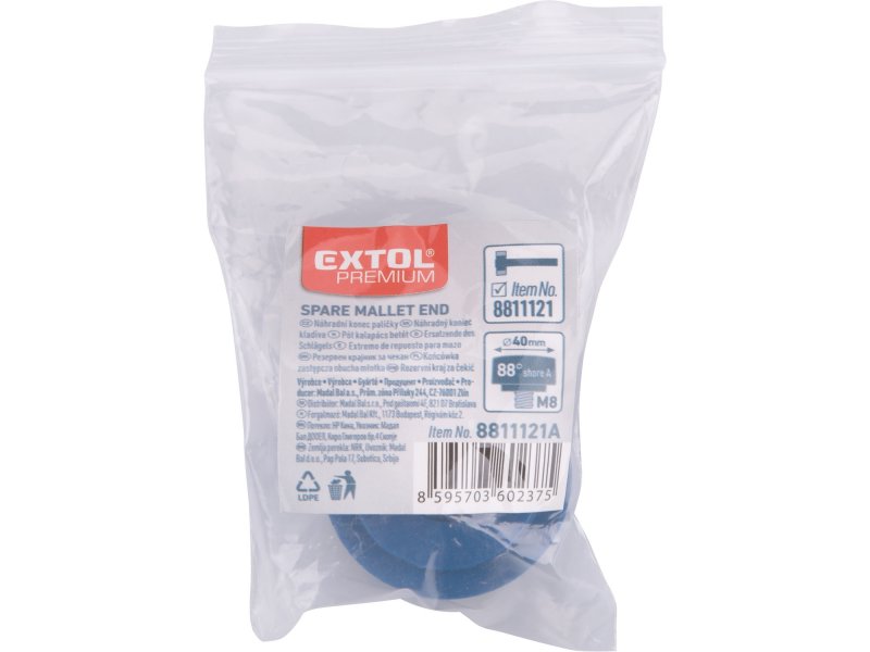 EXTOL PREMIUM 8811121A náhradní pryžový konec k paličce 8811121, 40mm tvrdost 88 Obrázek