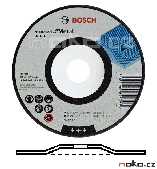 BOSCH 115x6mm brusný kotouč Standard for Metal 2608603181
