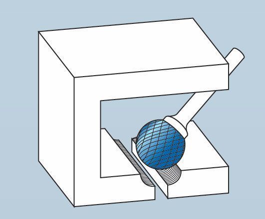 RHODIUS kulová tvrdokovová fréza HF D 9,6x8,0x6,0x54 Z7 ALPHA 304388 Obrázek