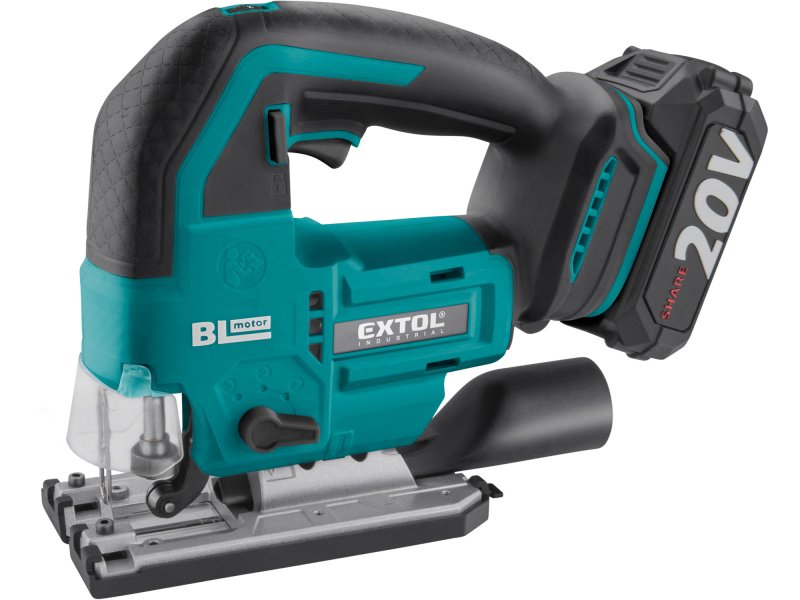 EXTOL INDUSTRIAL 8791824 aku přímočará pila 1x2Ah LiIon SHARE20V bezuhlíková