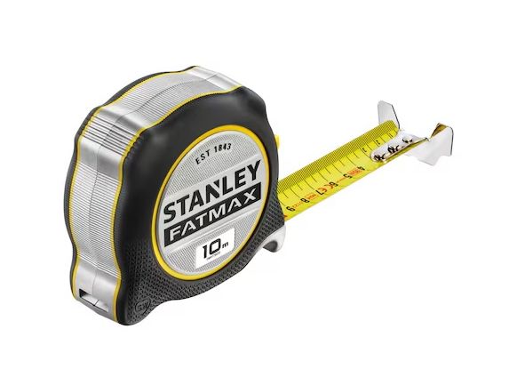 Flessometro Stanley FatMax 10m - Nastro Largo 32mm, Giallo Fluorescente, Cassa Antiscivolo - Foto 2