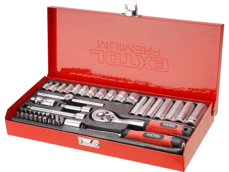 EXTOL PREMIUM 8818360 sada hlavic gola 45ks, 1/4" CrV Obrázek