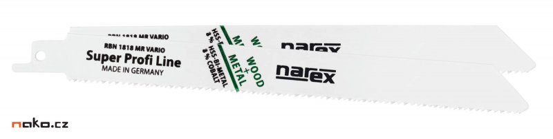 NAREX RBN 1818 MR VARIO pilový list 200x1,8-2,5mm do ocasky na dřevo,ocel Bim 2ks 65405881