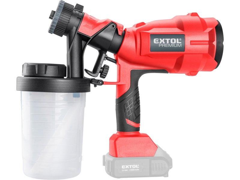 EXTOL PREMIUM 8891863 aku stříkací pistole HVLP SHARE20V, LiIon, bez akumulátoru Obrázek