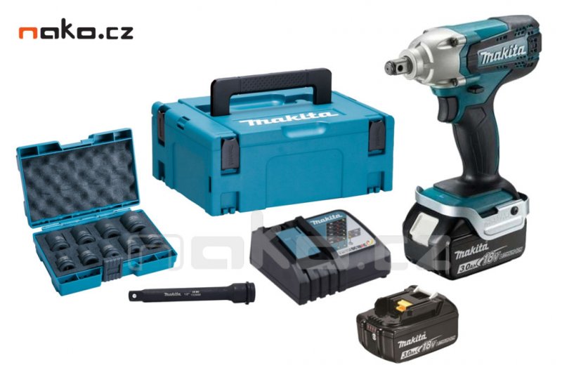MAKITA DTW190JX3 aku rázový utahovák 1/2" LiIon LXT 18V 2x 3Ah Obrázek