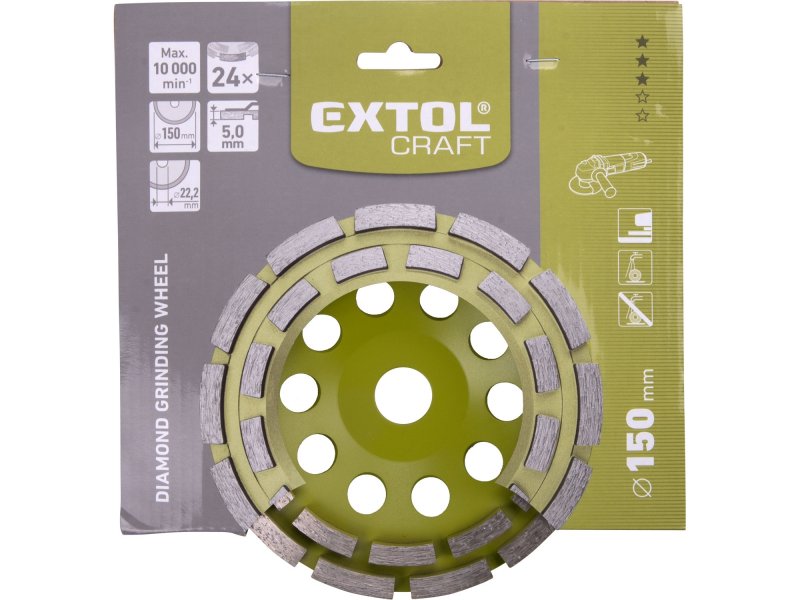 EXTOL CRAFT 903026 kotouč diamantový brusný dvouřadý 150x22,2mm