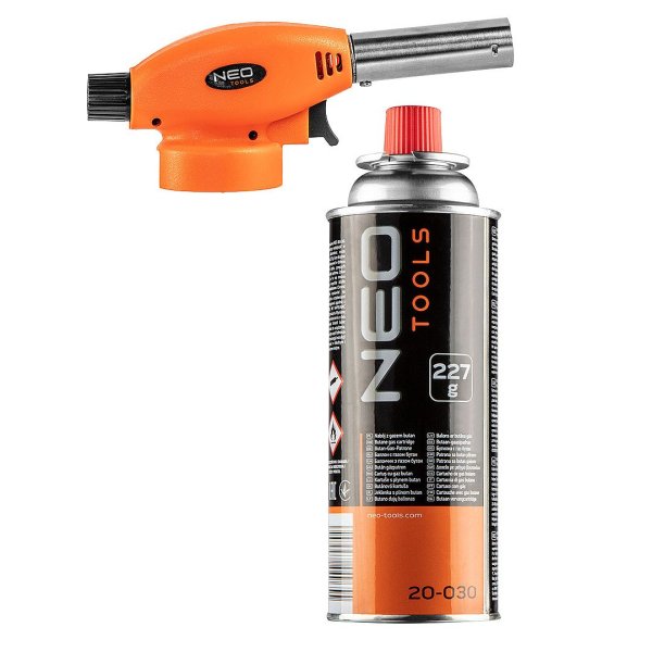 NEO TOOLS 20-041 hořák s piezo zapalováním + plynová kartuše 227g Obrázek