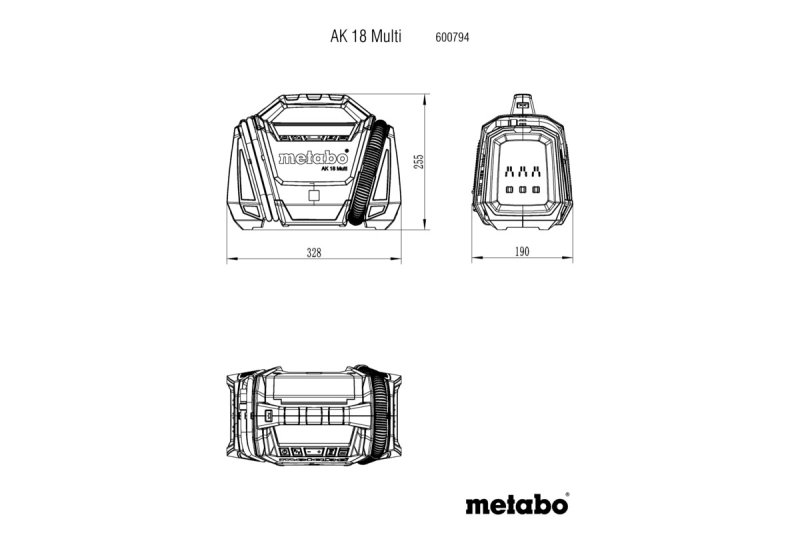 METABO AK 18 Multi aku kompresor 600794850 bez akumulátoru a nabíječky