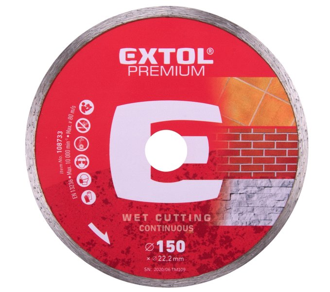 EXTOL PREMIUM kotouč diamantový celoobvodový pr. 150, 108733 Obrázek