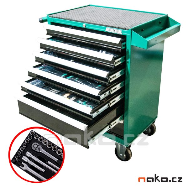 HONITON HA250-102 vybavený dílenský montážní vozík s nářadím 231 dílů