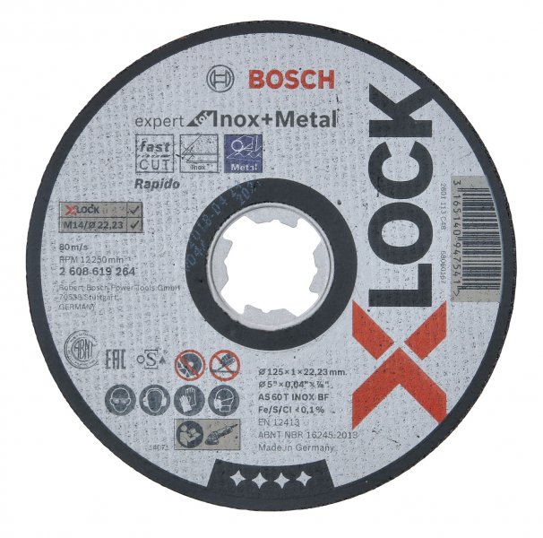 BOSCH Expert for Inox+Metal kotouč na nerez a kov 125mm, X-LOCK (1.0 mm)