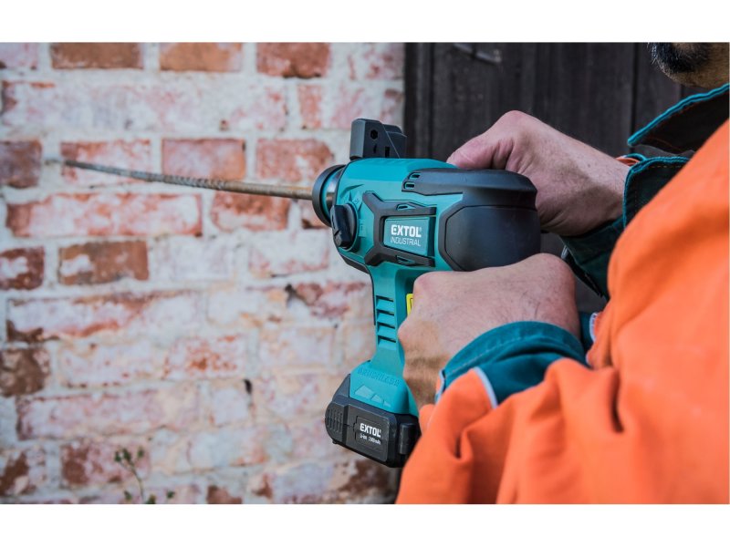 EXTOL INDUSTRIAL 8791818 vrtací aku kladivo SHARE20V, SDS+, BRUSHLESS, 20V LiIon, 2Ah Obrázek
