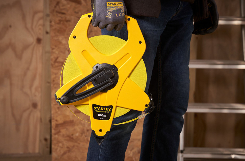 STANLEY pásmo PowerWinder s plastovou páskou 100 m x 12,7 mm Obrázek