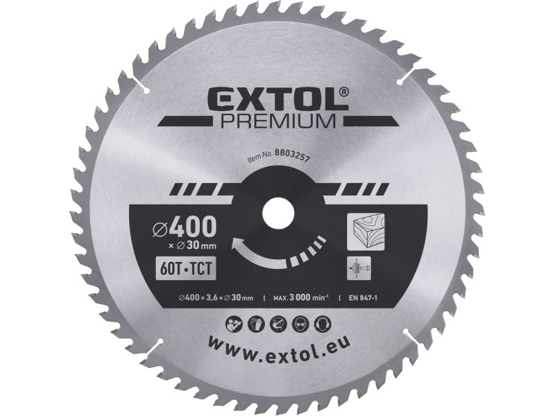 EXTOL PREMIUM 8803257 kotouč pilový 400x2,8x30mm s SK plátky 60 Z Obrázek
