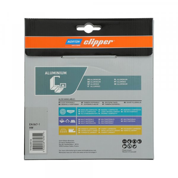 NORTON clipper 216x30mm 80z TCGneg pilový kotouč na hliník Obrázek