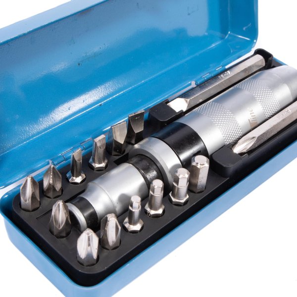 XTline XT07116 úderový šroubovák 1/2" s adaptérem a bity 16 dílů Obrázek